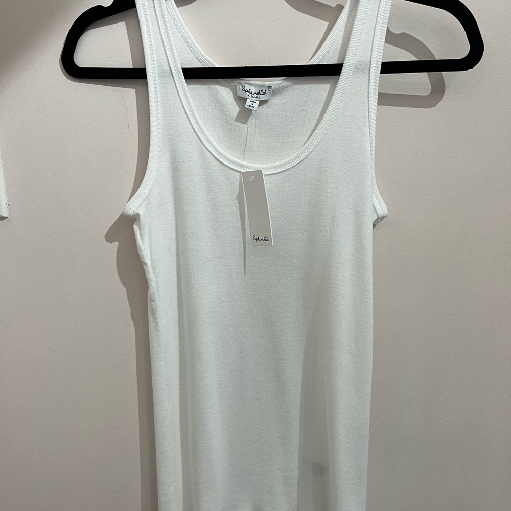 Splendid White Fitted Tank Top